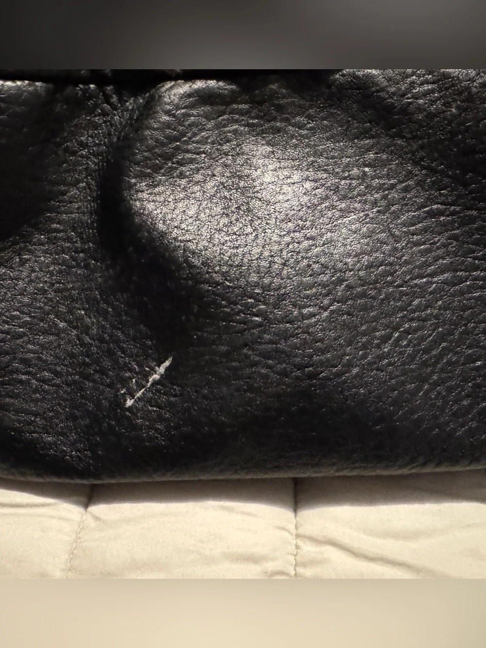 Black Leather Crossbody Bag with Front Zip Pockets